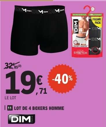 LOT DE 4 BOXERS HOMME
