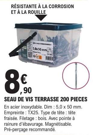 SEAU DE VIS TERRASSE 200 PIECES