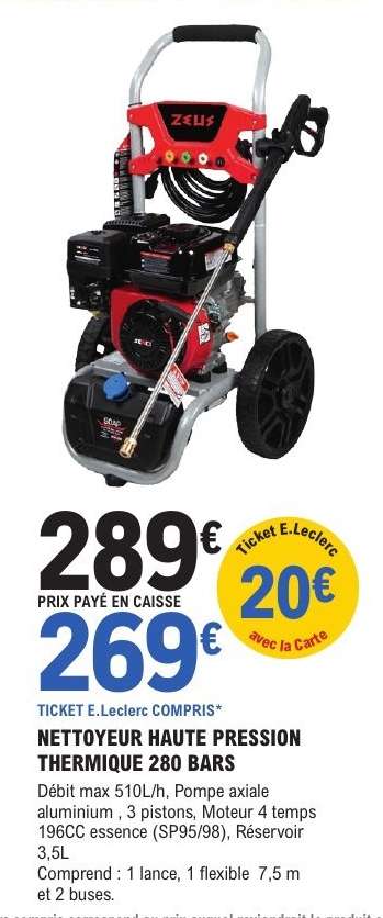 NETTOYEUR HAUTE PRESSION THERMIQUE 280 BARS