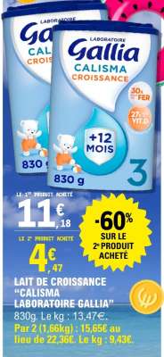 Lait de Croissance Calisma 'Laboratoire Gallia'