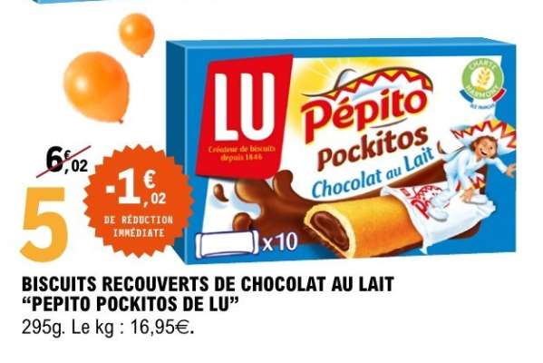Pépito Pockitos Chocolat au Lait