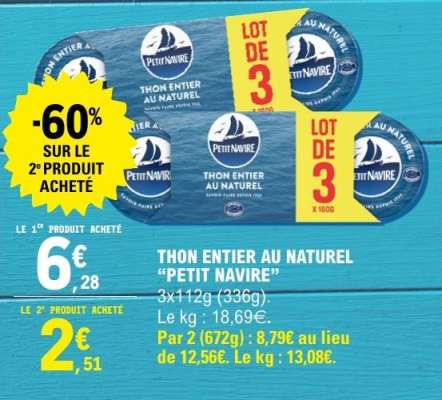 Thon entier au naturel 'Petit Navire'