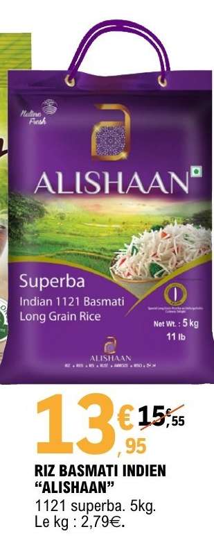 RIZ BASMATI INDIEN "ALISHAAN"