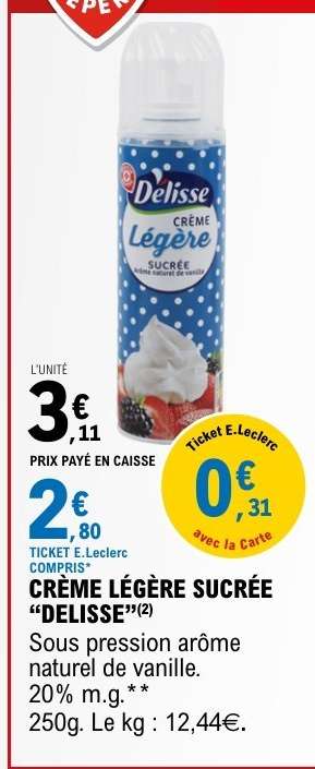 CRÈME LÉGÈRE SUCRÉE “DÉLISSE”
