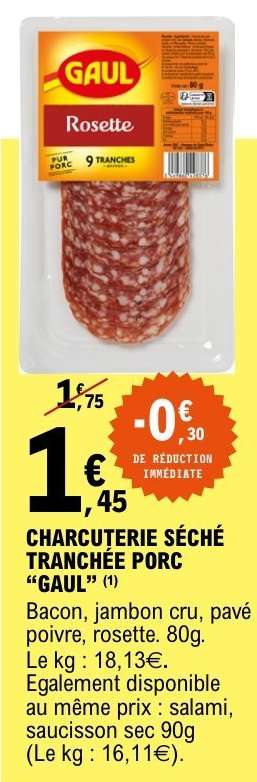 CHARCUTERIE SÉCHÉE TRANCHÉE PORC “GAUL”