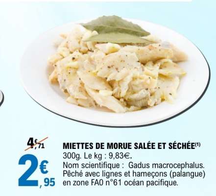MIETTES DE MORUE SALÉE ET SÉCHÉE