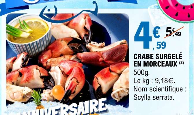 CRABE SURGELÉ EN MORCEAUX