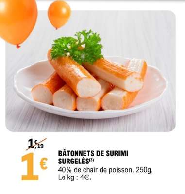 BÂTONNETS DE SURIMI SURGELÉS