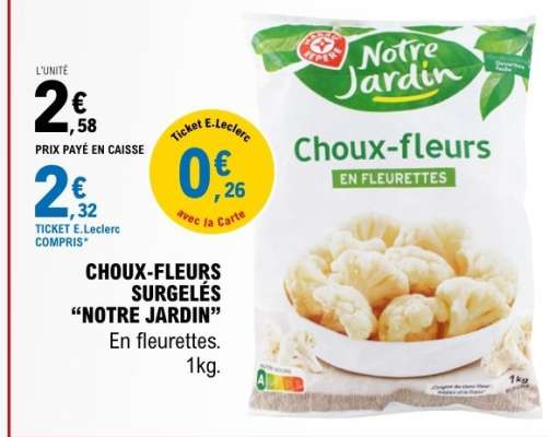 Choux-fleurs surgelés "Notre Jardin"