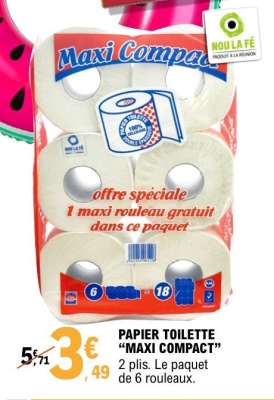 PAPIER TOILETTE "MAXI COMPACT"