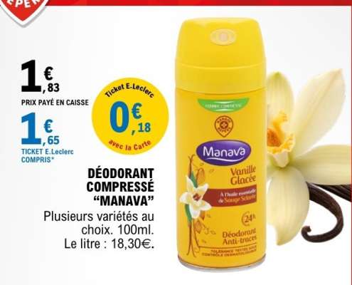 DÉODORANT COMPRESSÉ “MANAVA”