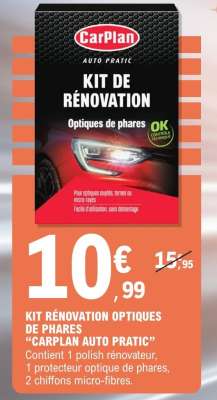 KIT RÉNOVATION OPTIQUES DE PHARES “CARPLAN AUTO PRATIC”