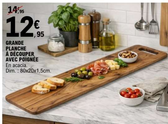 GRANDE PLANCHE À DÉCOUPER AVEC POIGNÉE