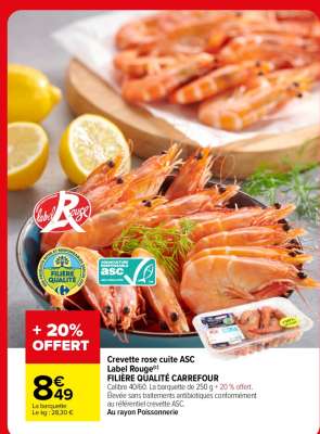 Crevette rose cuite ASC