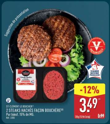 2 STEAKS HACHÉS FAÇON BOUCHÈRE