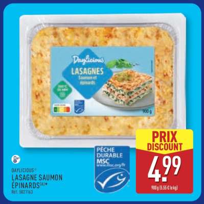 DAYLICIOUS LASAGNE SAUMON ÉPINARDS