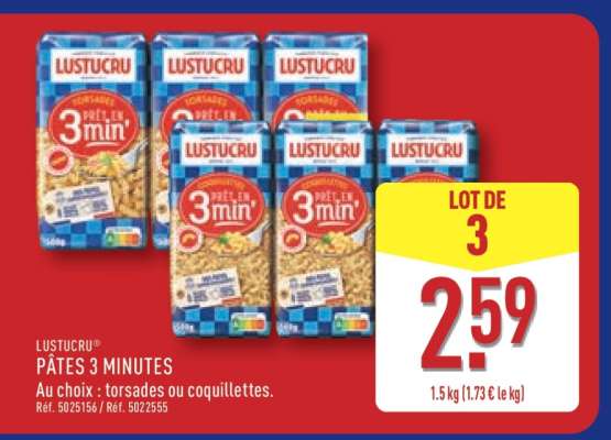 LUSTUCRU PÂTES 3 MINUTES