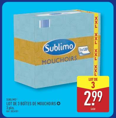 Sublimo Lot de 3 Boîtes de Mouchoirs