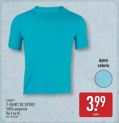 CRANE T-SHIRT DE SPORT