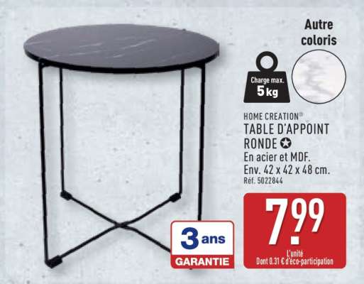 HOME CREATION® TABLE D'APPOINT RONDE