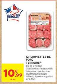 12 PAUPIETTES DE PORC TERROIRS