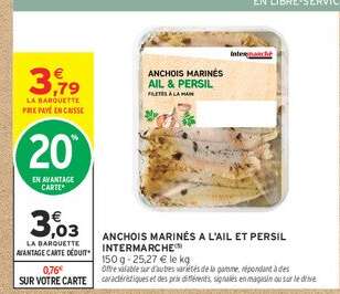 ANCHOIS MARINÉS A L'AIL ET PERSIL INTERMARCHÉ
