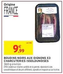 BOUDINS NOIRS AUX OIGNONS X3 CHARCUTERIES ISSOLDUNOISES