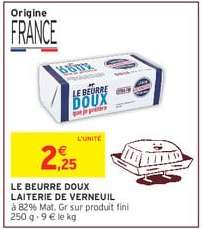 LE BEURRE DOUX LAITERIE DE VERNEUIL