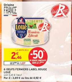 6 ŒUFS FERMIERS LABEL ROUGE LOUÉ