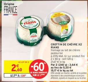 Crottin de chèvre x2 Rians