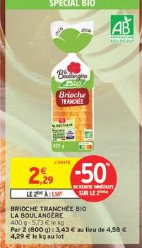 Brioche Tranchée Bio La Boulangère