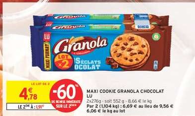 MAXI COOKIE GRANOLA CHOCOLAT LU
