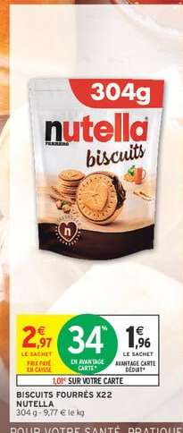 BISCUITS FOURRÉS X22 NUTELLA