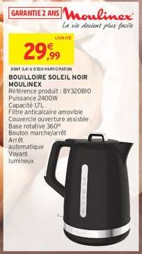BOUILLOIRE SOLEIL NOIR MOULINEX