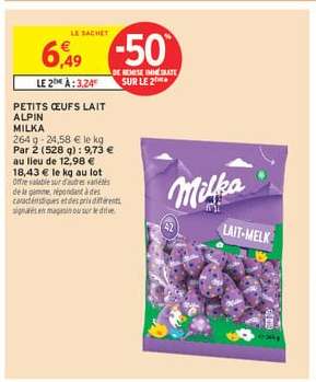 PETITS ŒUFS LAIT ALPIN MILKA