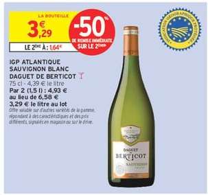 IGP ATLANTIQUE SAUVIGNON BLANC DAGUET DE BERTICOT