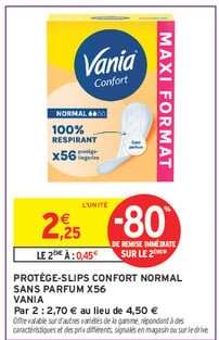 PROTÈGE-SLIPS CONFORT NORMAL SANS PARFUM X56