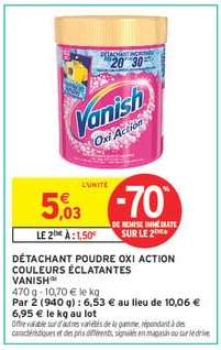 DÉTACHANT POUDRE OXI ACTION COULEURS ÉCLATANTES VANISH