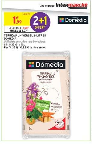 TERREAU UNIVERSEL 6 LITRES DOMÉDIA