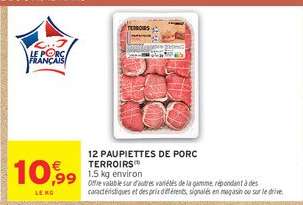 12 PAUPIETTES DE PORC TERROIRS