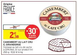 CAMEMBERT AU LAIT CRU E. GRAINDORGE