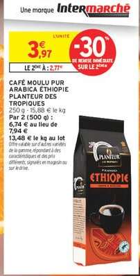 Café Moulu Pur Arabica Ethiopie Planteur des Tropiques