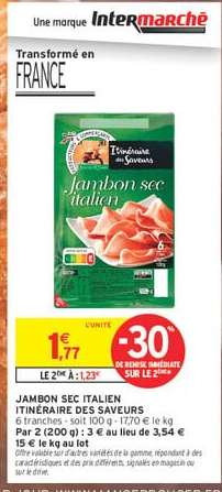 JAMBON SEC ITALIEN ITINÉRAIRE DES SAVEURS