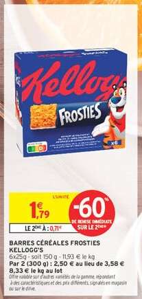 Barres Céréales Frosties Kellogg's