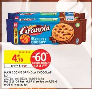 Maxi Cookie Granola Chocolat