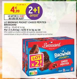 Le Brownie Pocket Choco Pépites Brossard