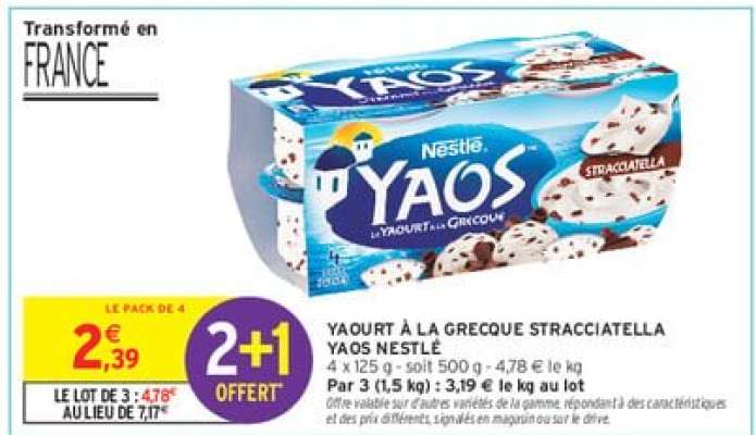 YAOURT À LA GRECQUE STRACCIATELLA YAOS NESTLÉ