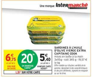 SARDINES À L'HUILE D'OLIVE VIERGE EXTRA CAPITAINE COOK