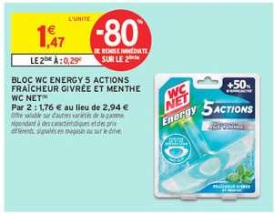 BLOC WC ENERGY 5 ACTIONS FRAÎCHEUR GIVRÉE ET MENTHE WC NET