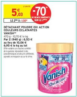 DÉTACHANT POUDRE OXI ACTION COULEURS ÉCLATANTES VANISH
